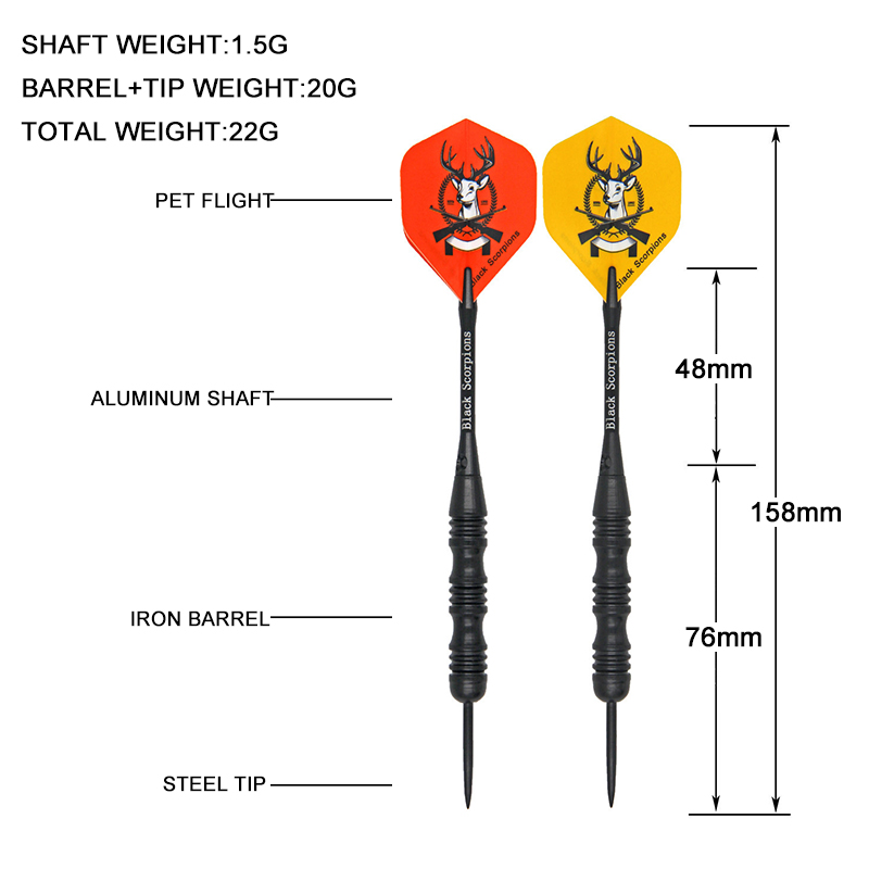 Tungsten Darts Set Steel Tip+Shaft+Flight+Barrel 3 Extra Shaft+Carry Case New