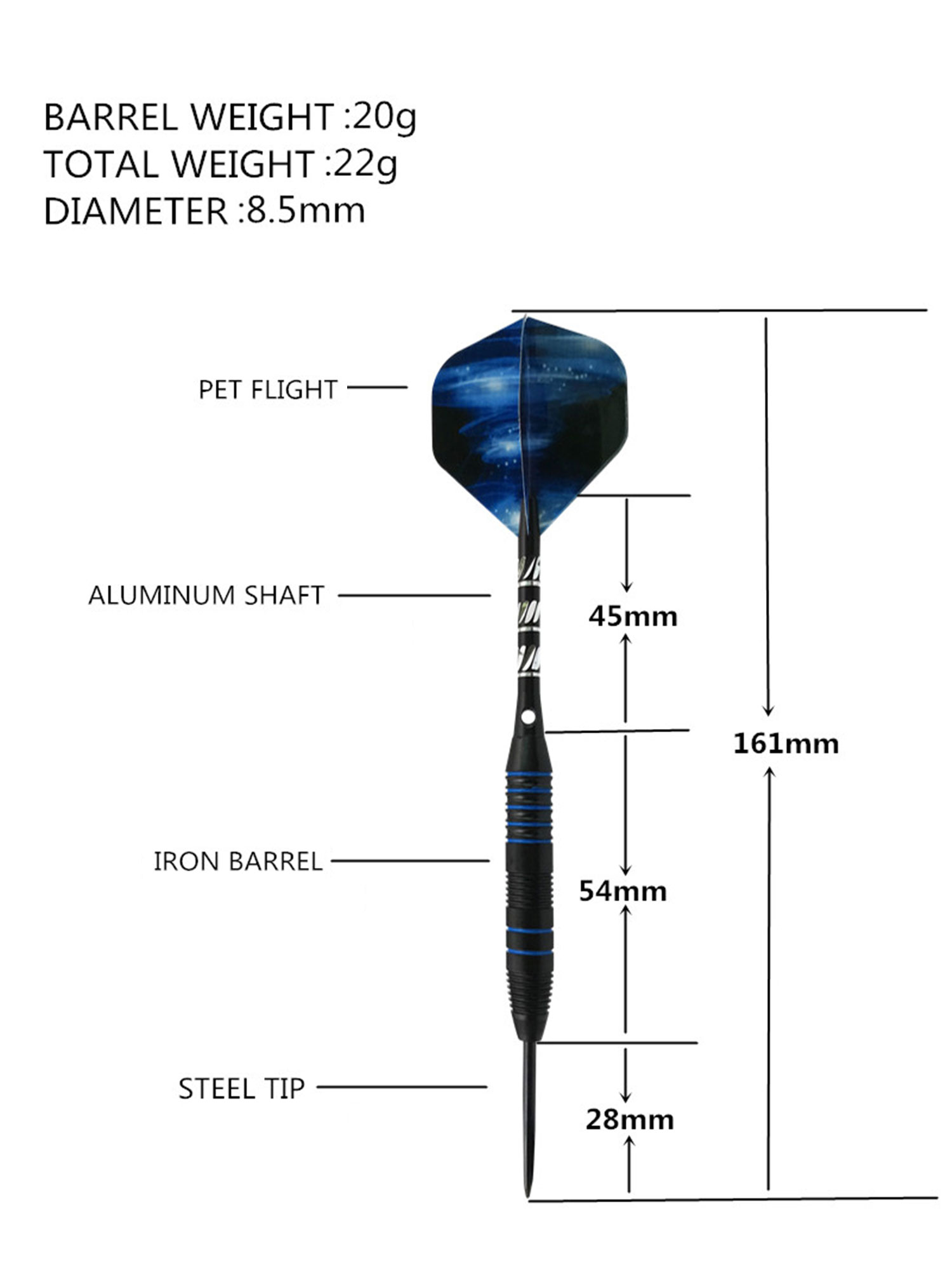 Taloyer 3pcs Steel Tip Darts with Aluminium Dart Shaft Nice Flights and Dar G9J6 