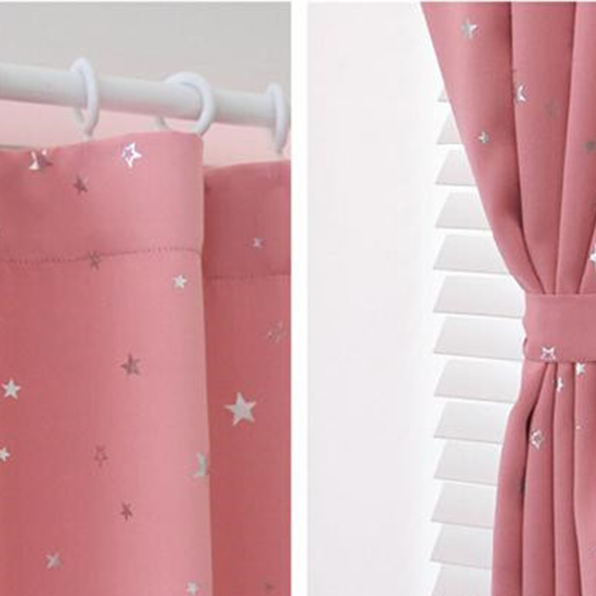 Star Thermal Blackout Curtains Hooks Eyelet Ready Made For Kids