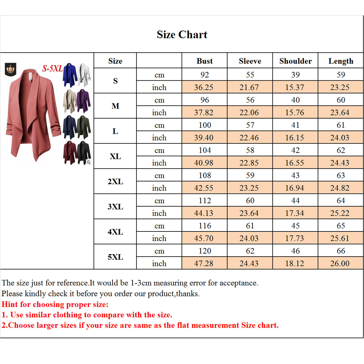 Womens Lightweight Classic Draped Open Front Blazer with Plus Size ...
