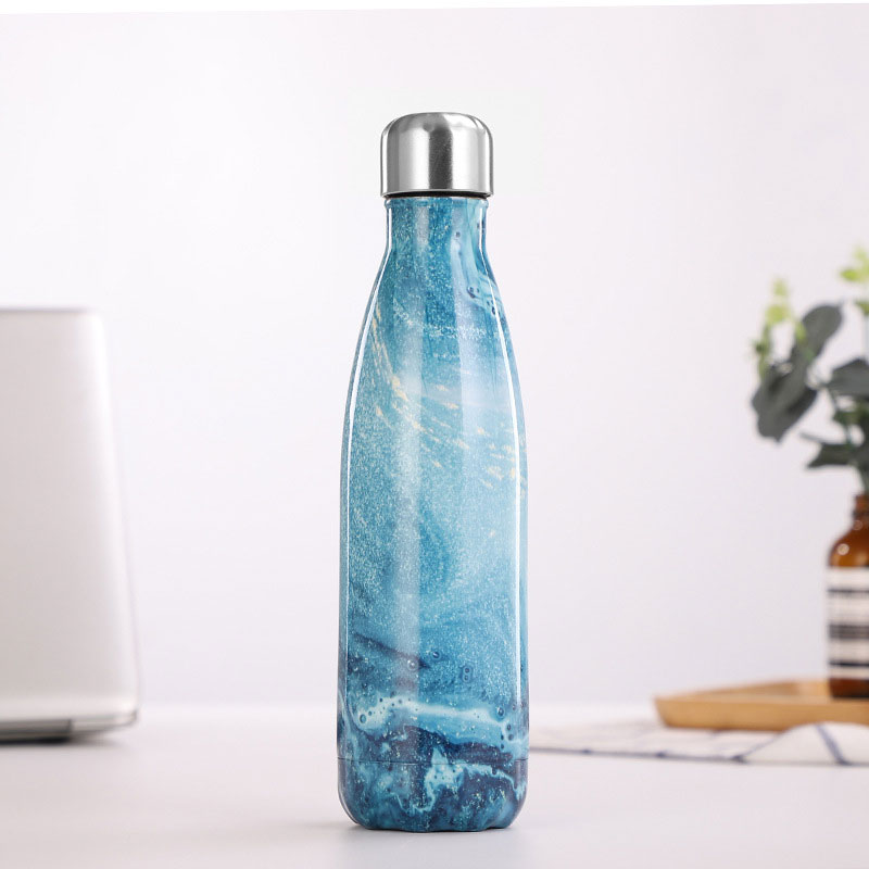 Droplet Stainless Steel Water Bottle - 500ml / 17 oz - Navy Blue