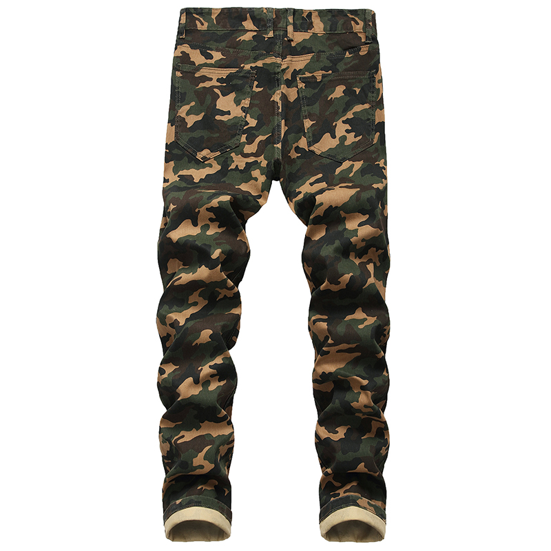 Men's Skinny Camouflage Slim Fit Stretch Jeans Pants hip Hop Trousers ...