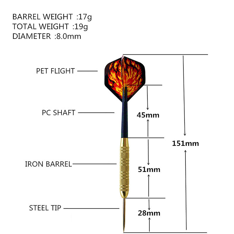 12PCS/Set Steel Tip Darts Tungsten Barrel+Flight+Shafts Professional Dart Set 