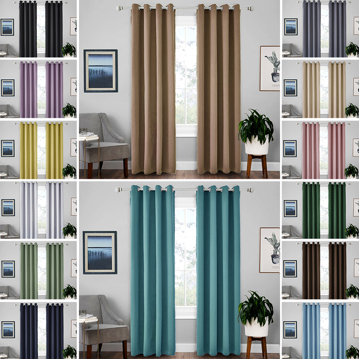 1 Panels Blackout Window Curtains Thermal Insulated D Grommet 1 Panels Blackout Window Curtains