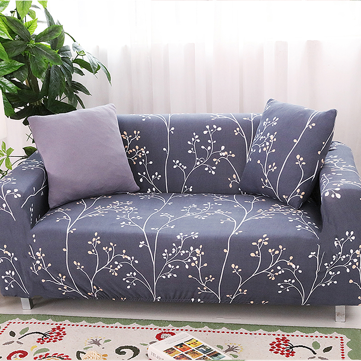 4 Seat Home Elastic Fabric Sofa Cover Sectional/Corner Couch Covers Fit Decor US eBay