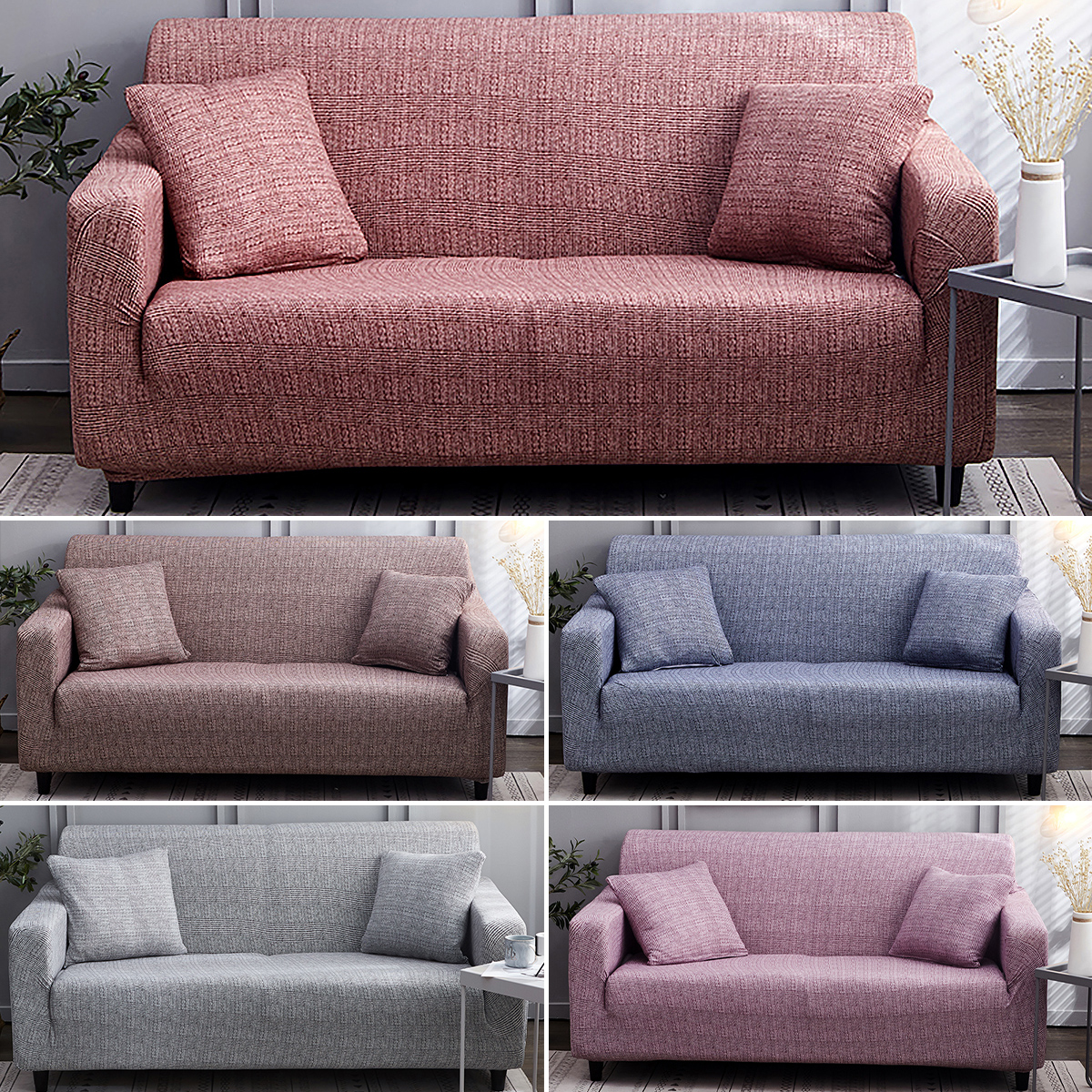1 4 Solid Sofa Covers Couch Slipcover Stretch Elastic Fabric Couch Slipcover Stretch Elastic Fabric