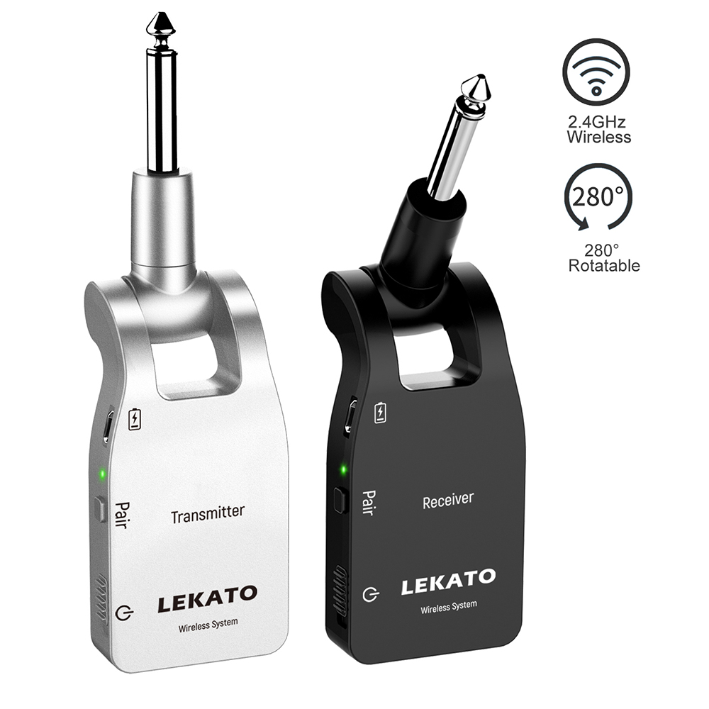 LEKATO WS-10 2.4G Wireless Guitar System Transmitter Receiver 280 ...