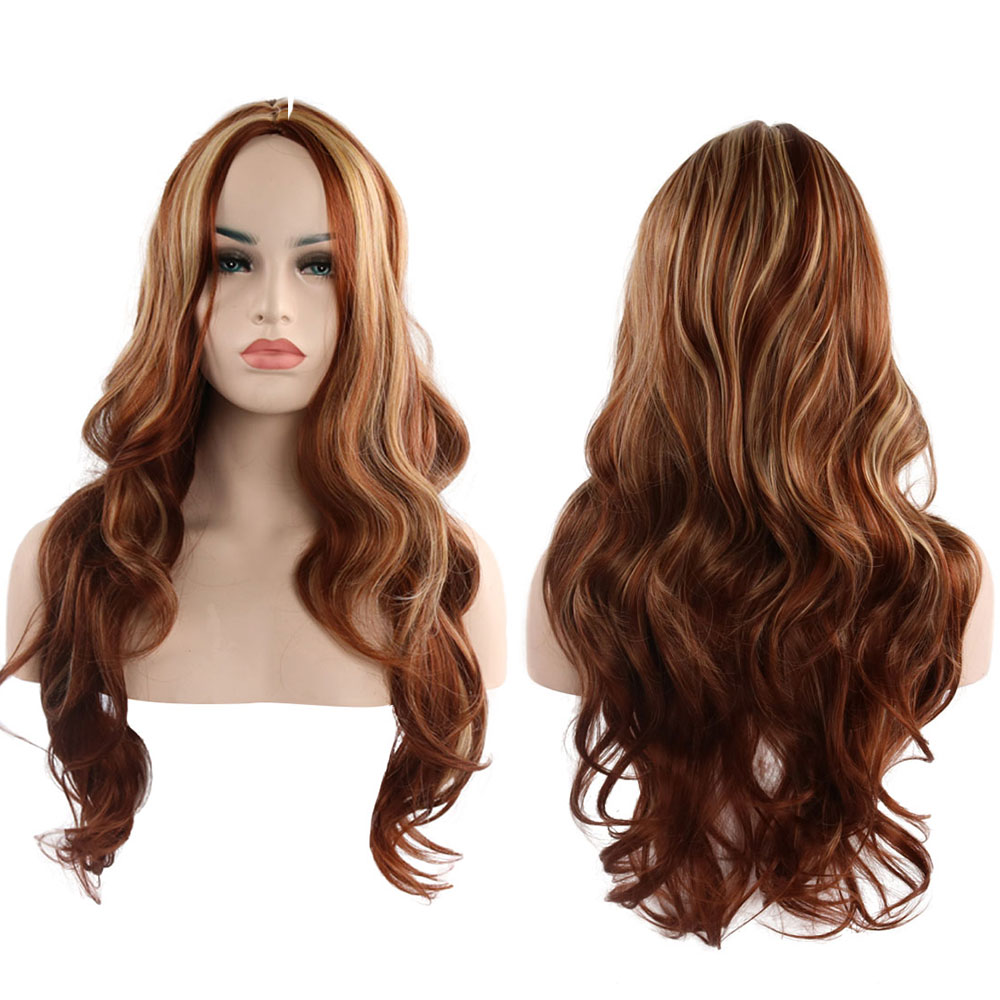 Fashion Wavy Ombre Long Straight Curly Hair Full Wigs Blonde Cosplay Party Wig Ebay