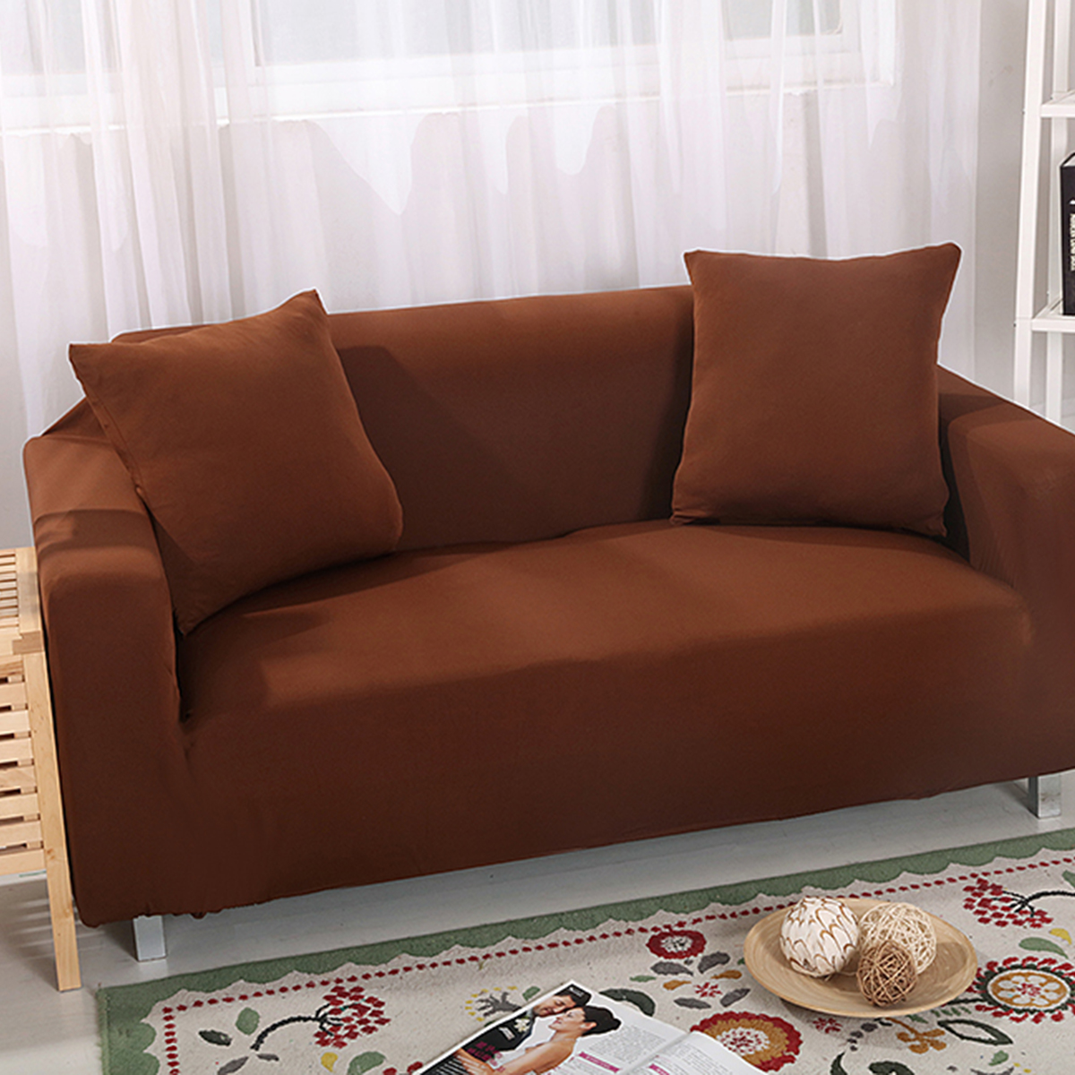 Details about   Solid Stretch Chair Sofa Cover 1 2 3 4 Seater Couch Elastic Slipcover Protector 