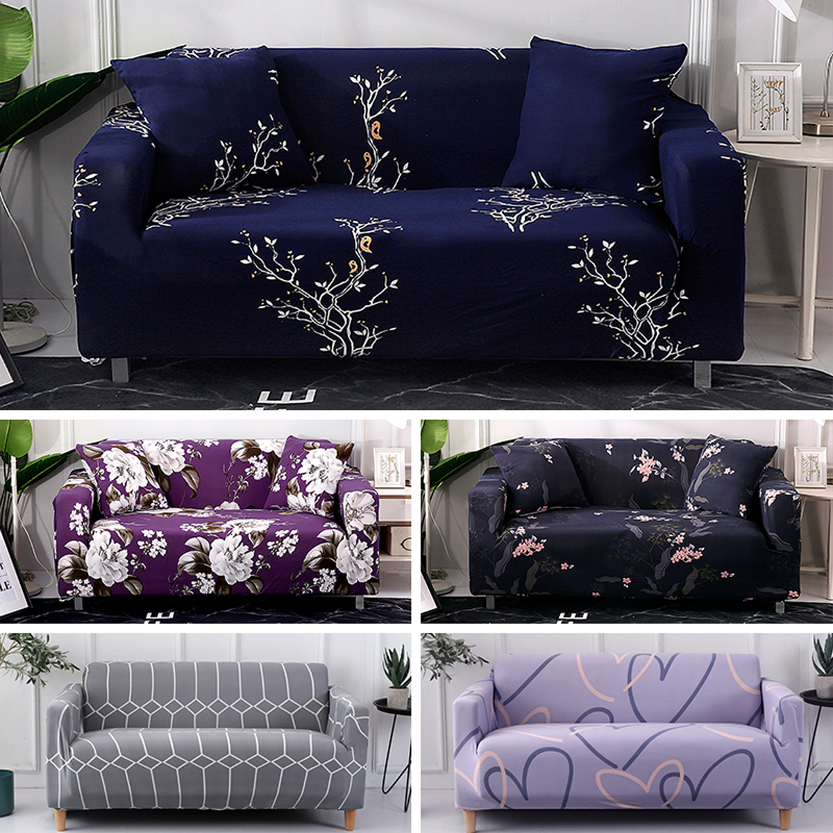 3//4 Seater Stretch Sofa Covers Couch Cover Elastic Slipcover Protector Christmas