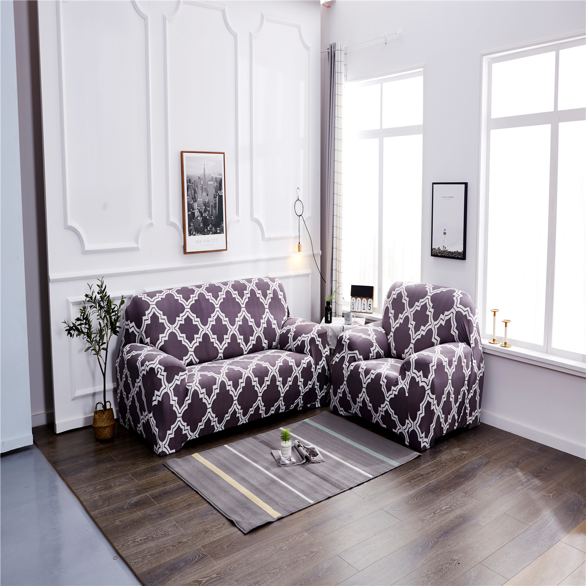 1/2/3/4 Seater Slipcover Stretch Sofa Cover Couch Loose Cover Tight