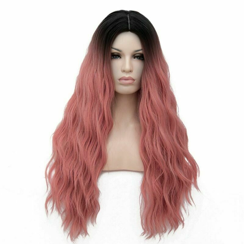 24" Heat Resistant Curly Anime Lolita Ombre Party Long Hair Cosplay Wig 