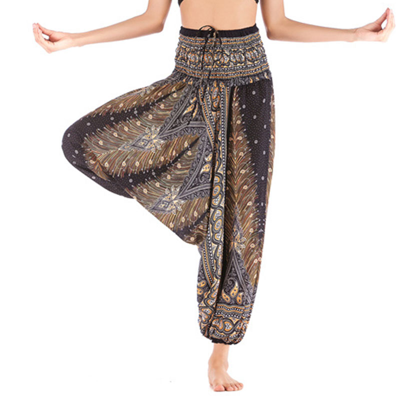 Pantalones de Yoga Mujer Boho Hippie Harén Panalones De Mujer