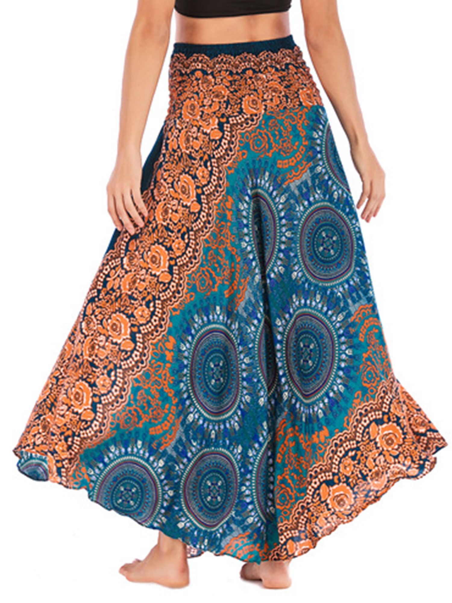 Women BOHO Two Style Wear Floral Gypsy Long Maxi Full Skirt Dress ... Gypsy Boho Dress