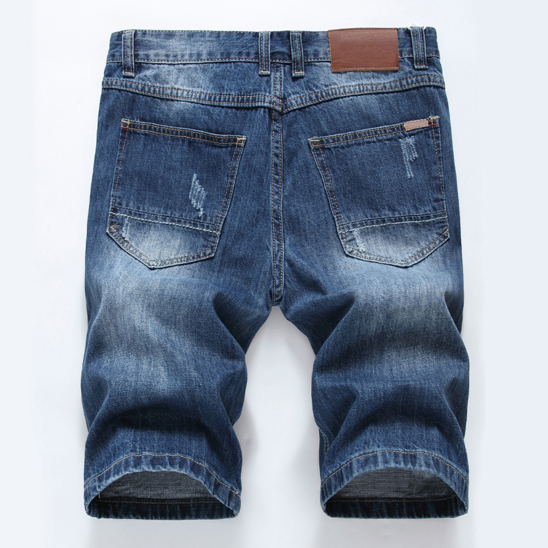half dark blue half light blue jeans