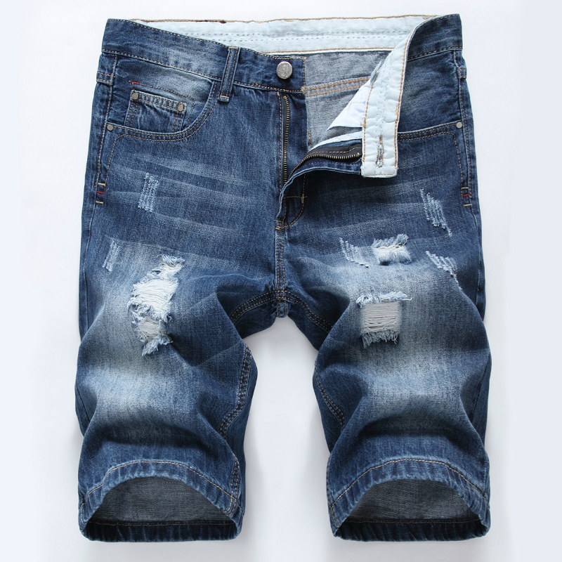 Mens Denim Shorts Stretch Slim Fit 