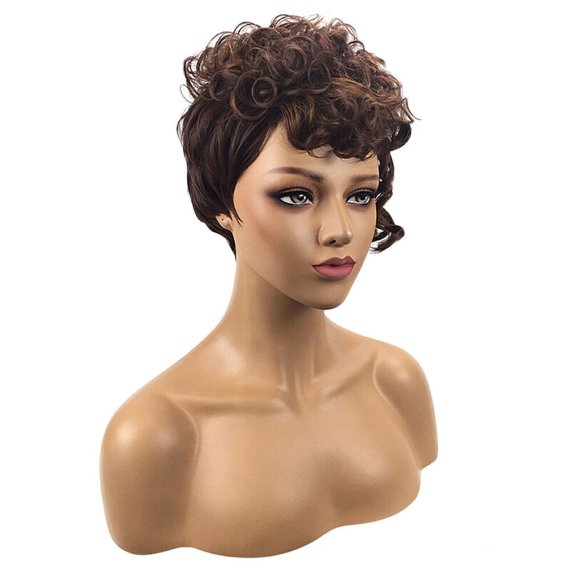 Fashion Lady Women Short Curly Wigs Brown Blonde Boycut Pexie Wig Party Cosplay Ebay 6406