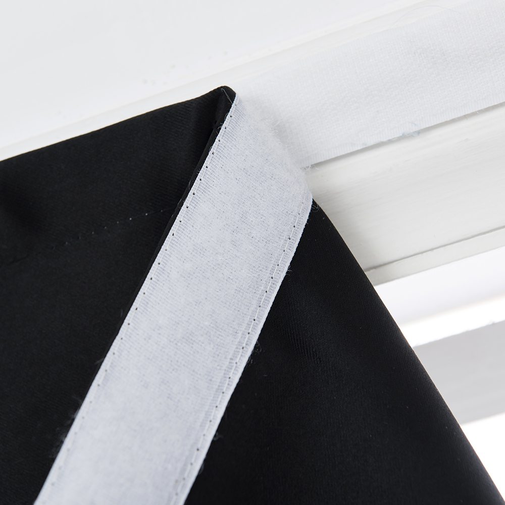 Solid Blackout Blind Curtain Thermal Window Drape Self Adhesive Kids