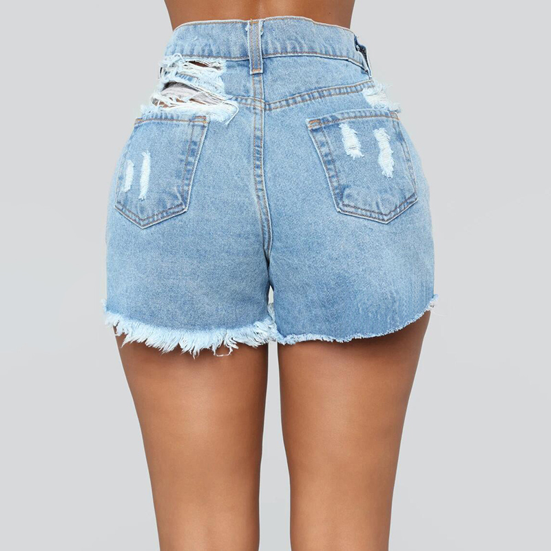 Summer Women Ripped Stretch Denim Shorts Frayed Jeans Mid Waist Hot Pants Beach Ebay