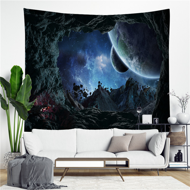 New Galaxy Planet Tapestry Psychedelic Wall Hanging Tapestry Home Deco Bedspread 