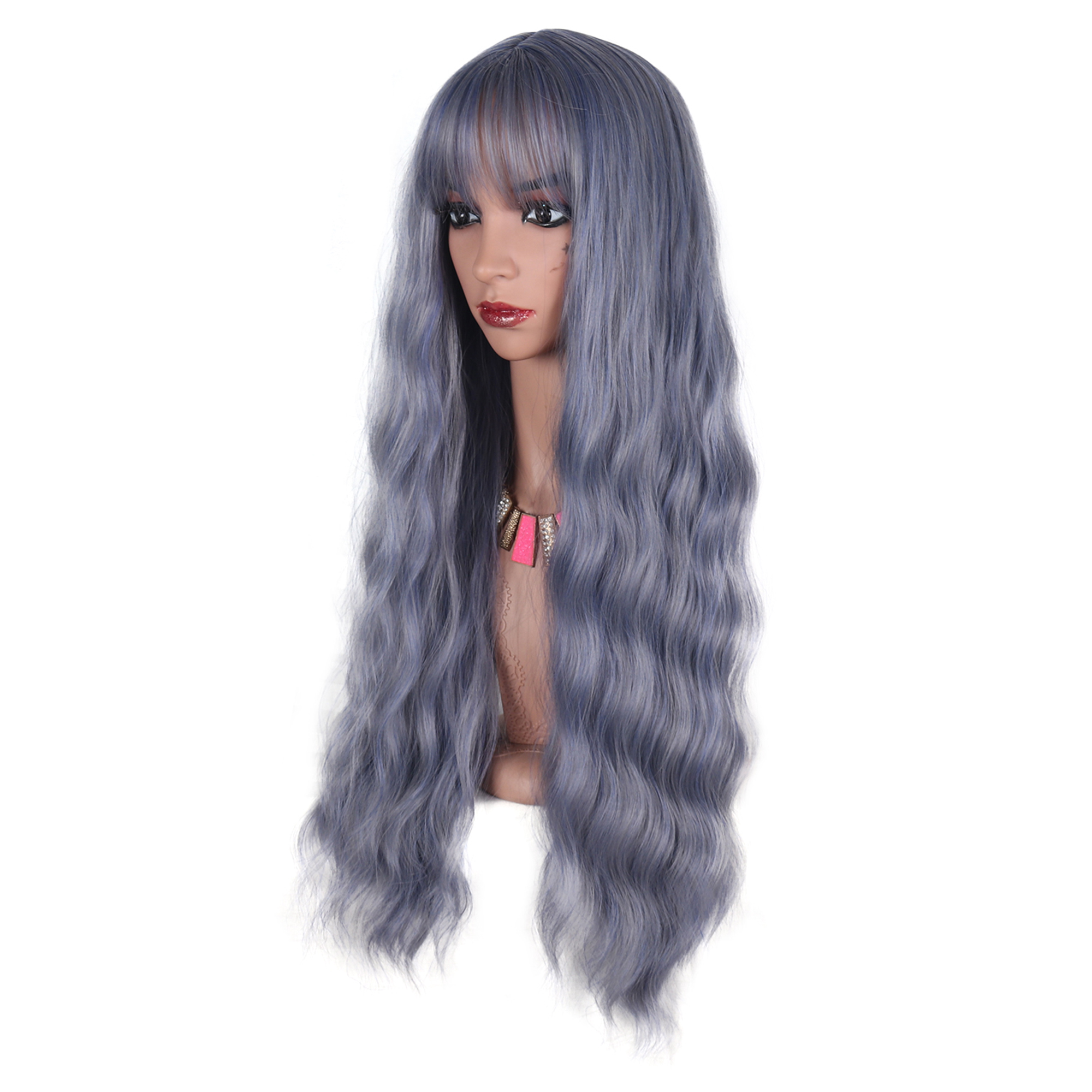 Sexy Women Wavy Long Synthetic Curly Hair Full Wigs Cosplay Party Wig With Bangs Ebay