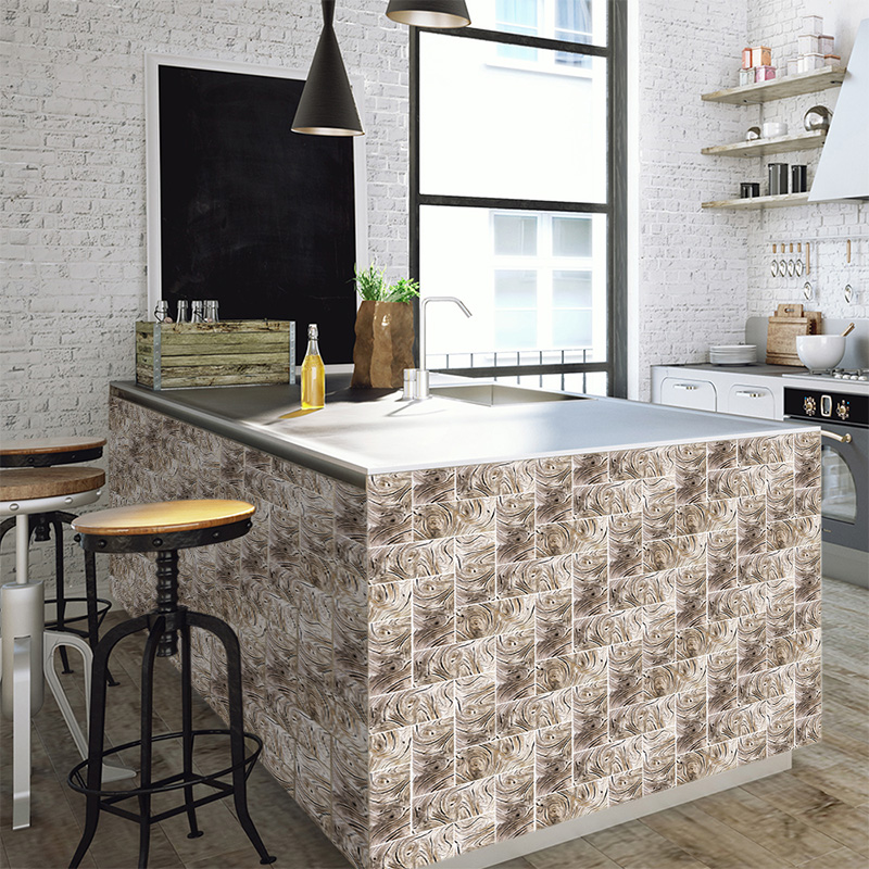 9pcs 3D Self Adhesive Mosaic Tile Sticker Kitchen Bathroom Wall Stickers Decor 