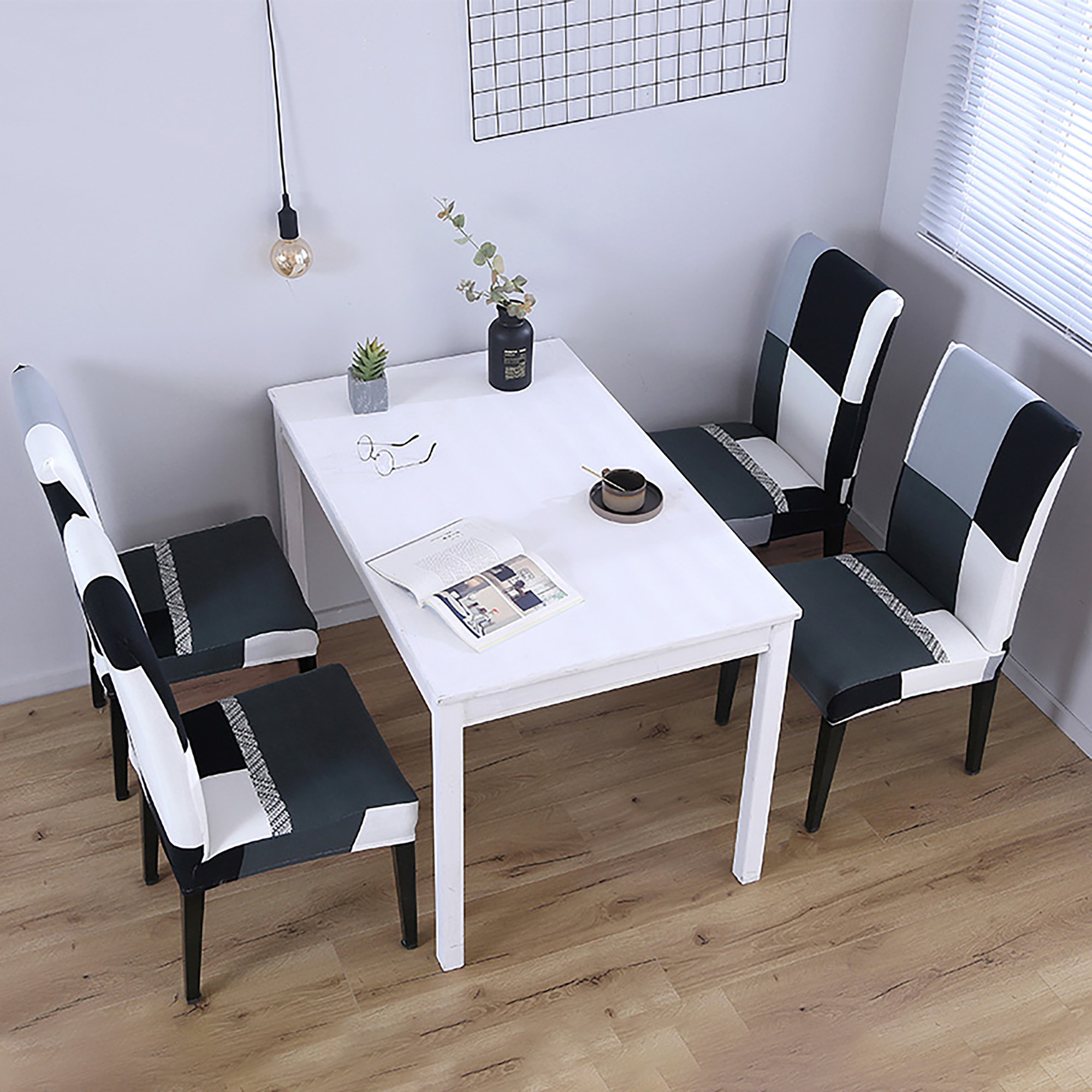 Modern Stretch Dining Chair Covers Removable Slipcovers ...