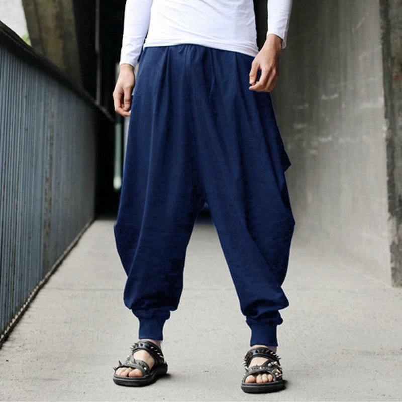 Men's Harem Pants Yoga Wide Leg Baggy Hippie Genie Alibaba Hareem Beach Trousers 
