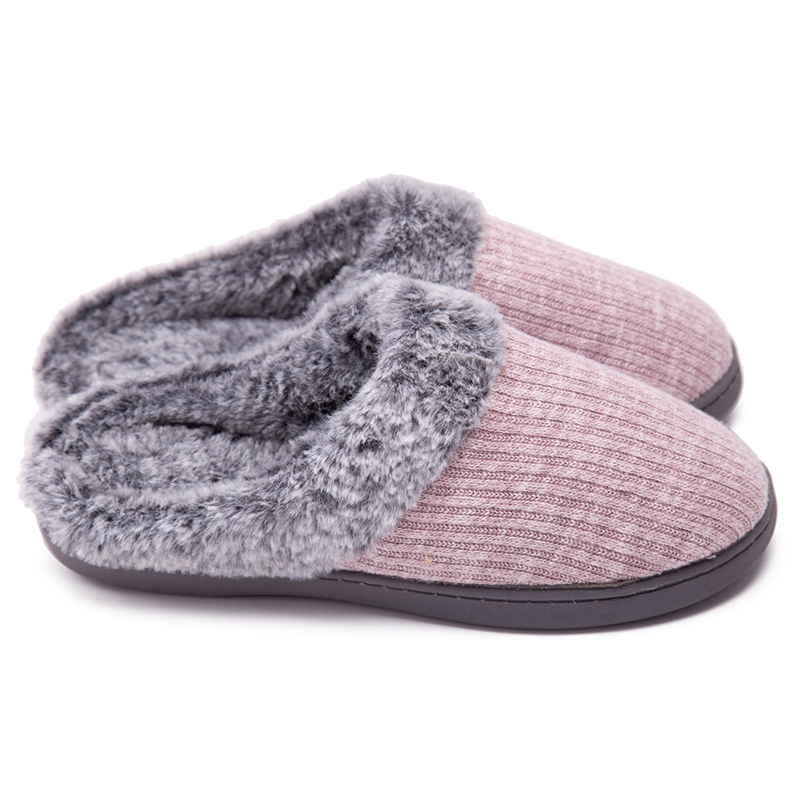 Unisex Indoor Cotton Slippers Slides Fleece Lined Flats