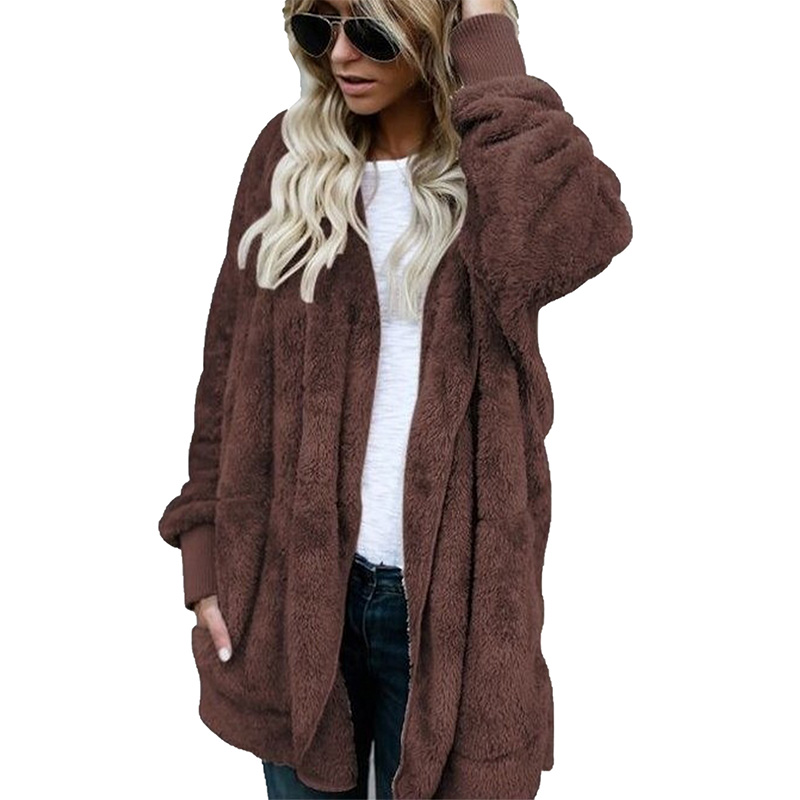 Women Fleece Teddy Bear Fur Coats Jacket Ladies Winter Warm Baggy ...