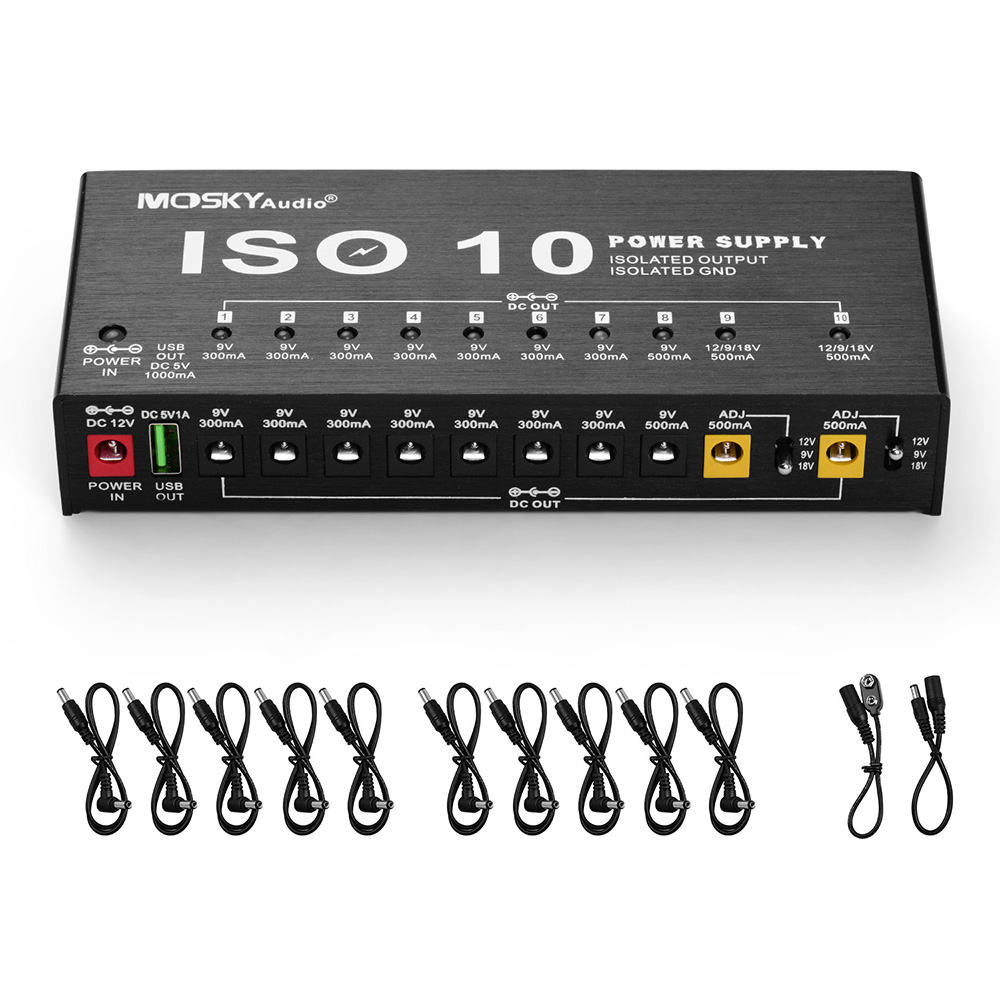 Mosky ISO10 Guitar Effect Pedal POWER SUPPLY Station US Plug 11