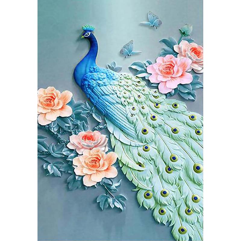 DIY 5D Diamond Painting Flower Peacock Embroidery Cross Crafts Stitch Home  #SFD