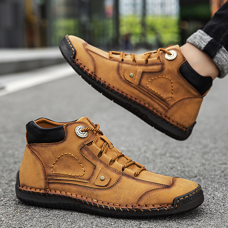 Men Leather Casual Driving Shoes Hand Stitched Tooling Men Leather Casual Driving Shoes Hand Stitched Tooling