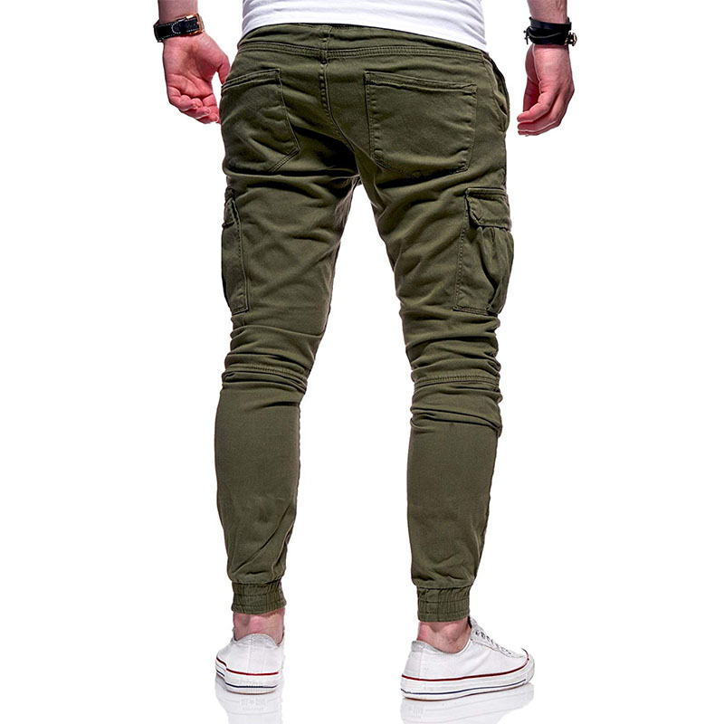 Men's Slim Fit Urban Straight Leg Trousers Casual Pencil Jogger Cargo Pants LY 
