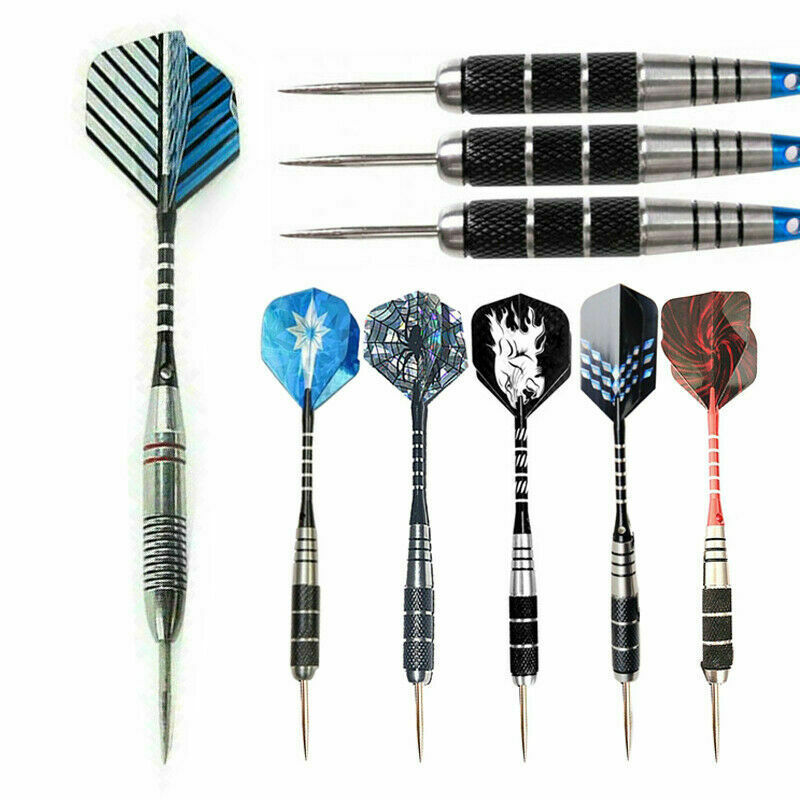 Steel tips+Stems/Shafts+Spare shafts+Case White 3Pcs/Set 22g Professional Darts 