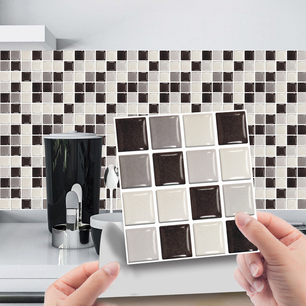 Tile Stickers 3D Mosaic Self-Adhesive Wall Cover Decal Sticker Home ...