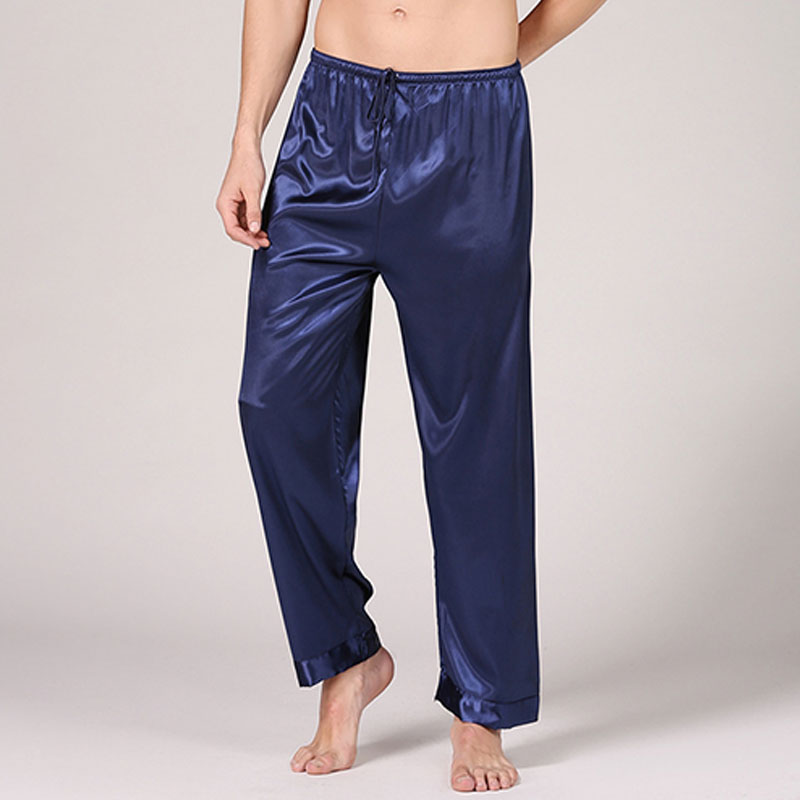 Mens Comfort Silk Satin Pajamas Long Pyjamas Bottoms Pants Trousers Nightwear US | eBay