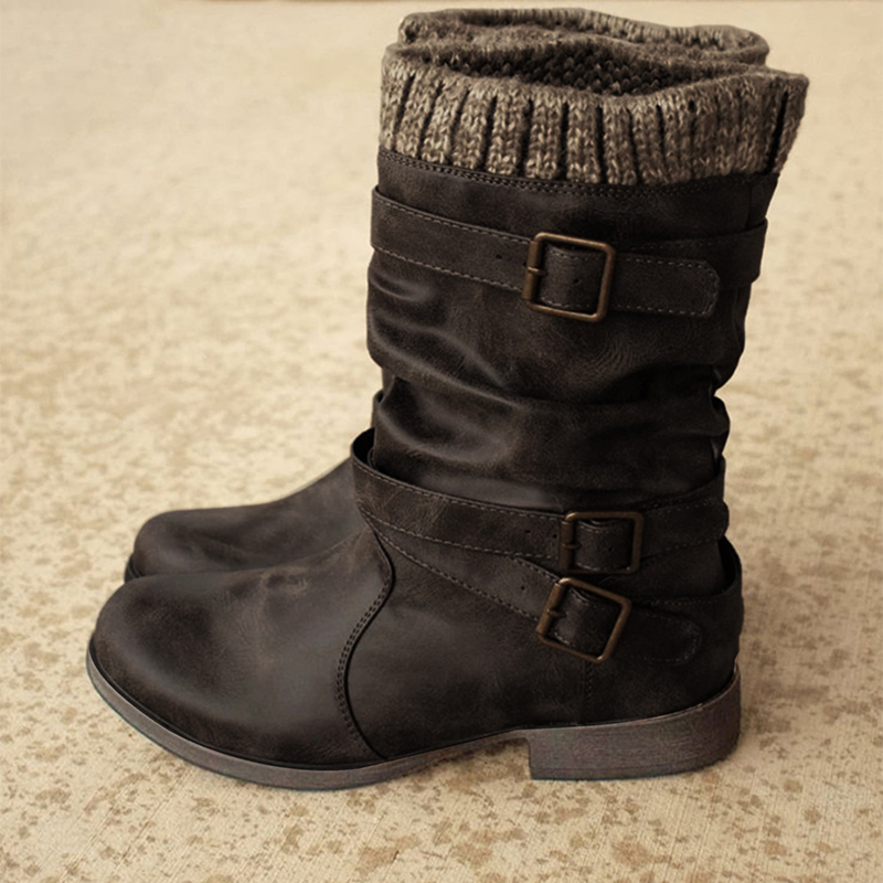 ladies leather biker boots size 4