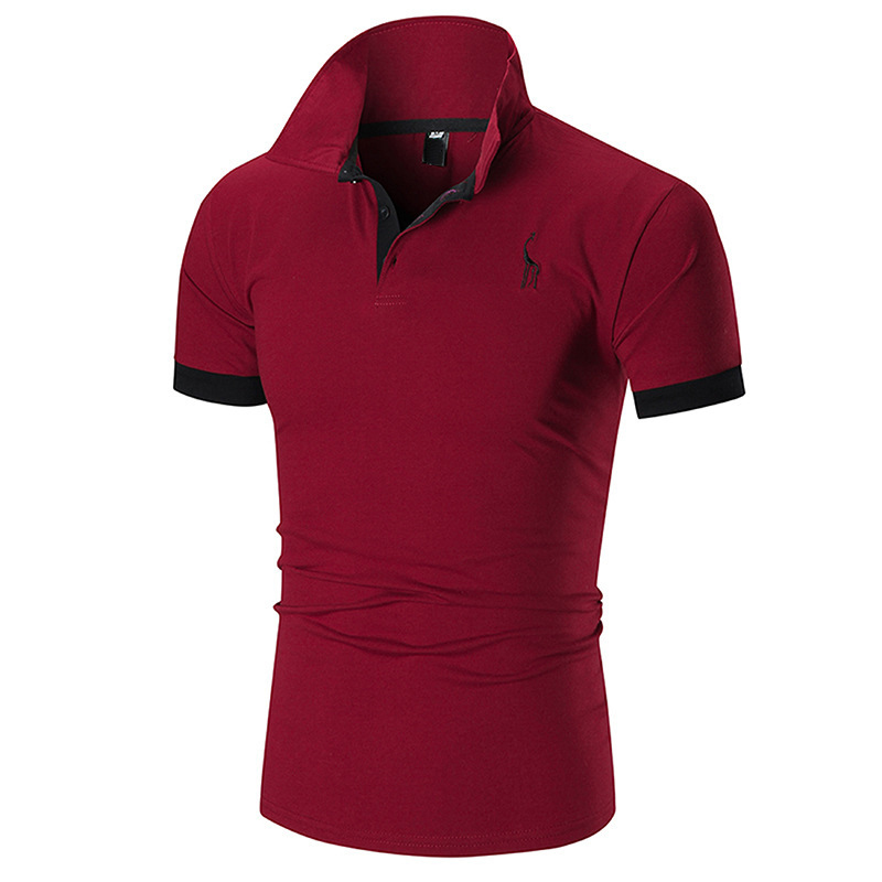 Mens Short Sleeve Polo Shirt Slim Fit Work Casual Tops Blouse Pullover T-Shirt