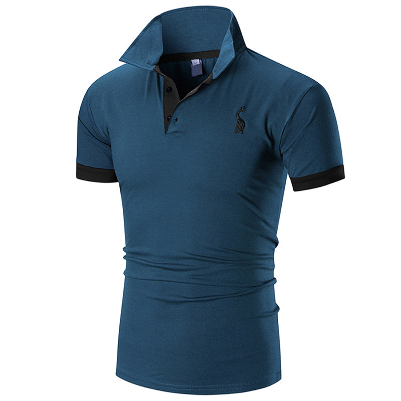 Mens Short Sleeve Polo Shirt Slim Fit Work Casual Tops Blouse Pullover T-Shirt