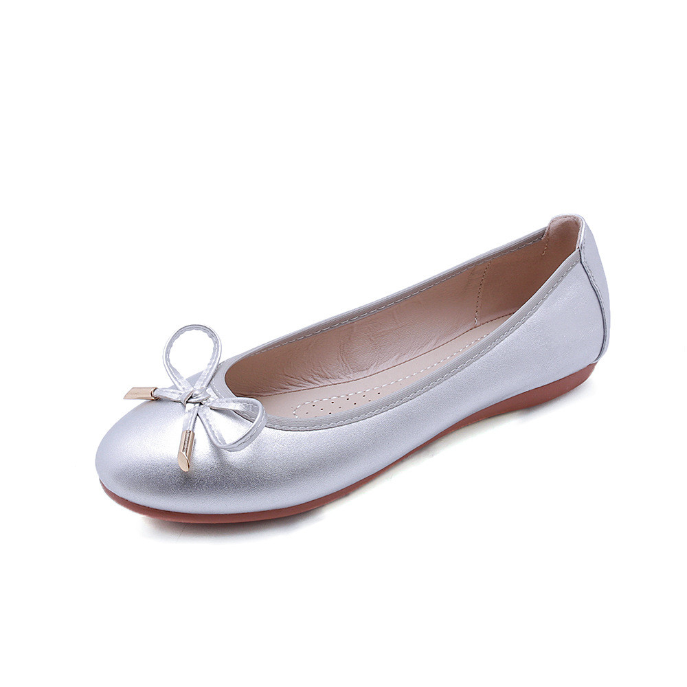 DQQ Womens Grey Slip On Ballet Flat Shoes 7.5 US 
