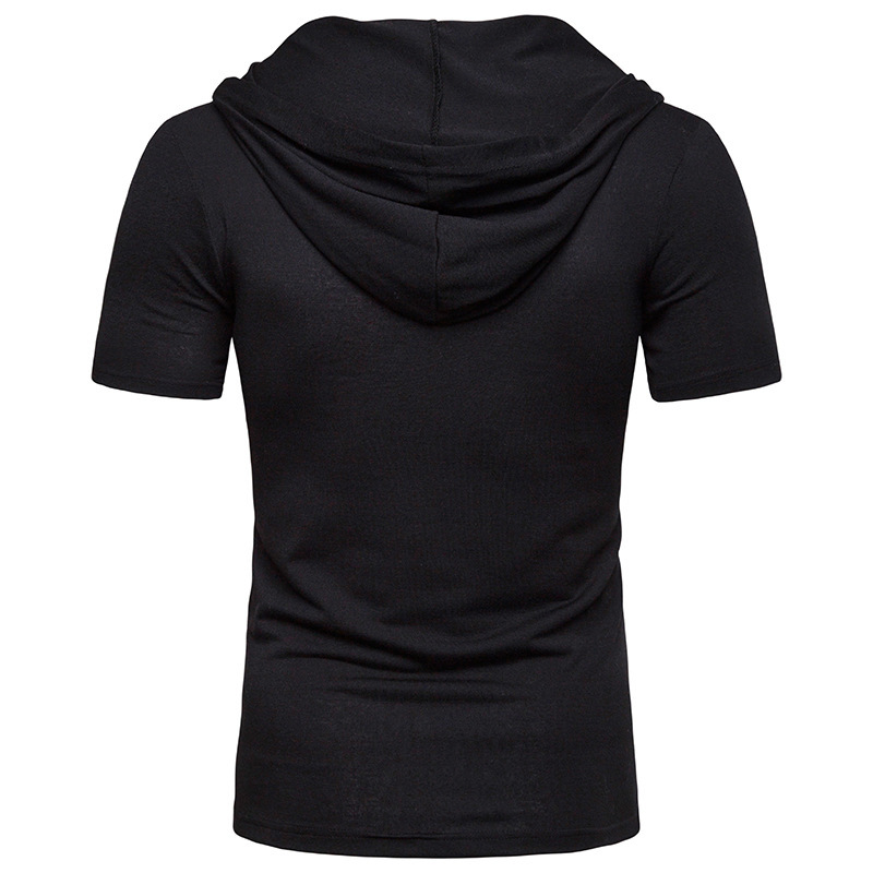 mens short sleeve hooded shirt