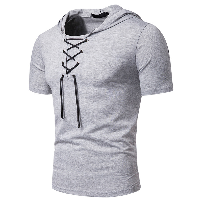 mens short sleeve hooded shirt