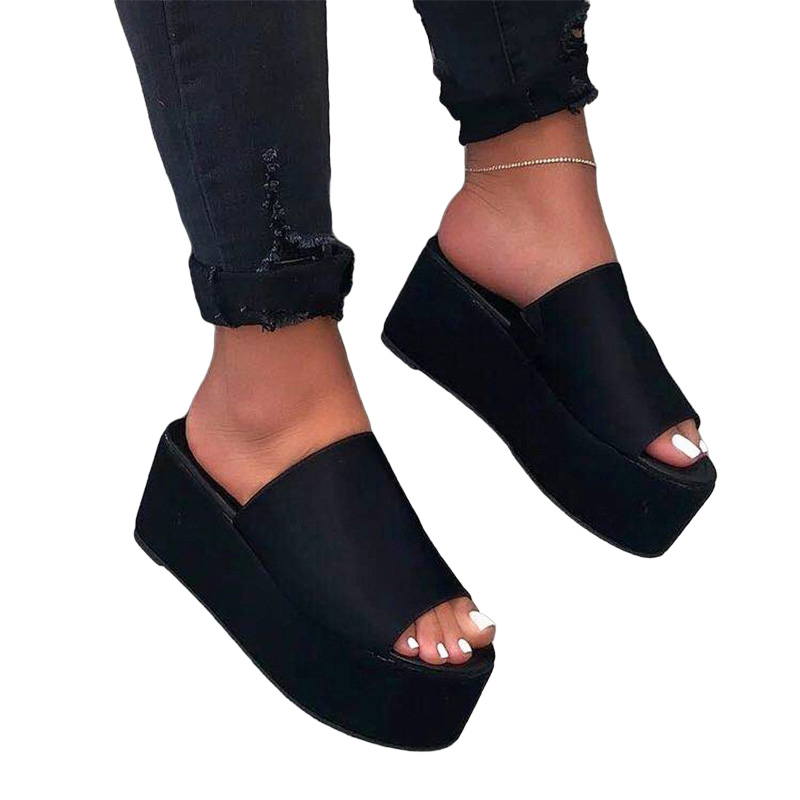 WOMENS LADIES PLATFORM Wedge Heel Sliders Flatform Slides Mules Summer Sandals $37.44 - PicClick