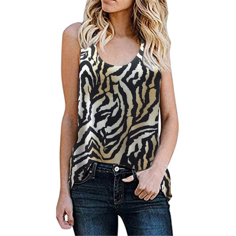 Size 6-18 Ladies Tank Tops Vest Camisole Cami Leopard Blouse T Shirt Loose Basic 