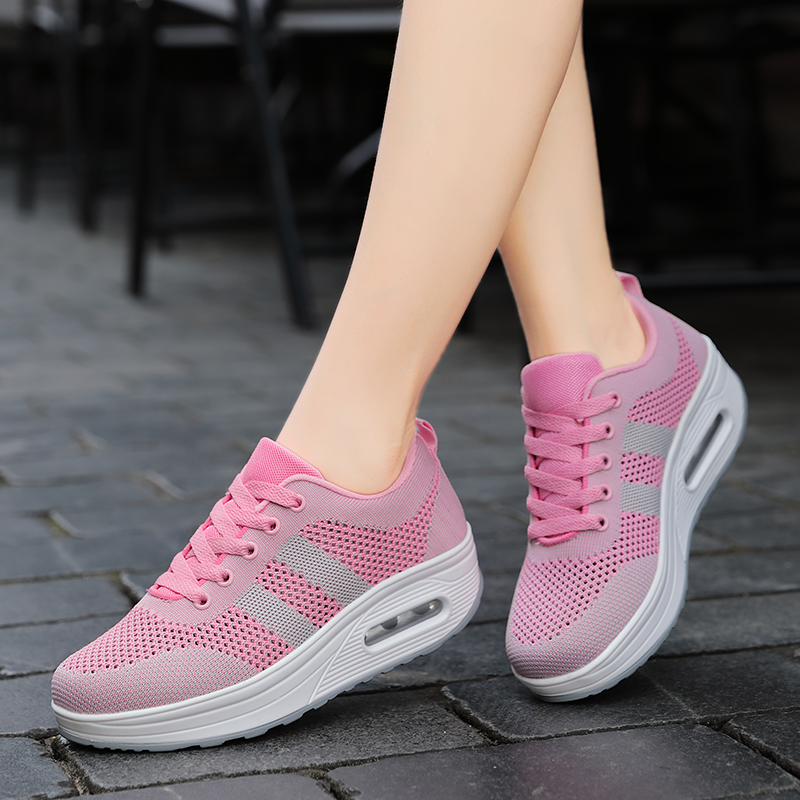 Womens Trainers Ladies Running Fitness Gym Comfy Light Sports Lace Up Shoes Size 
