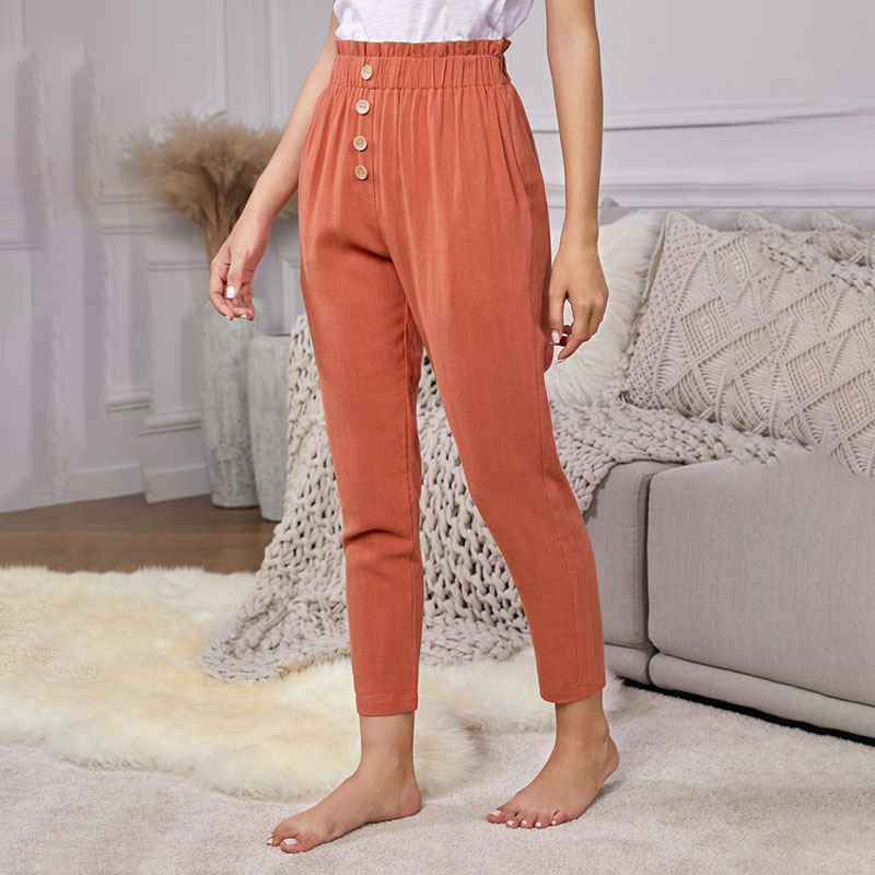 ladies cotton wide leg trousers