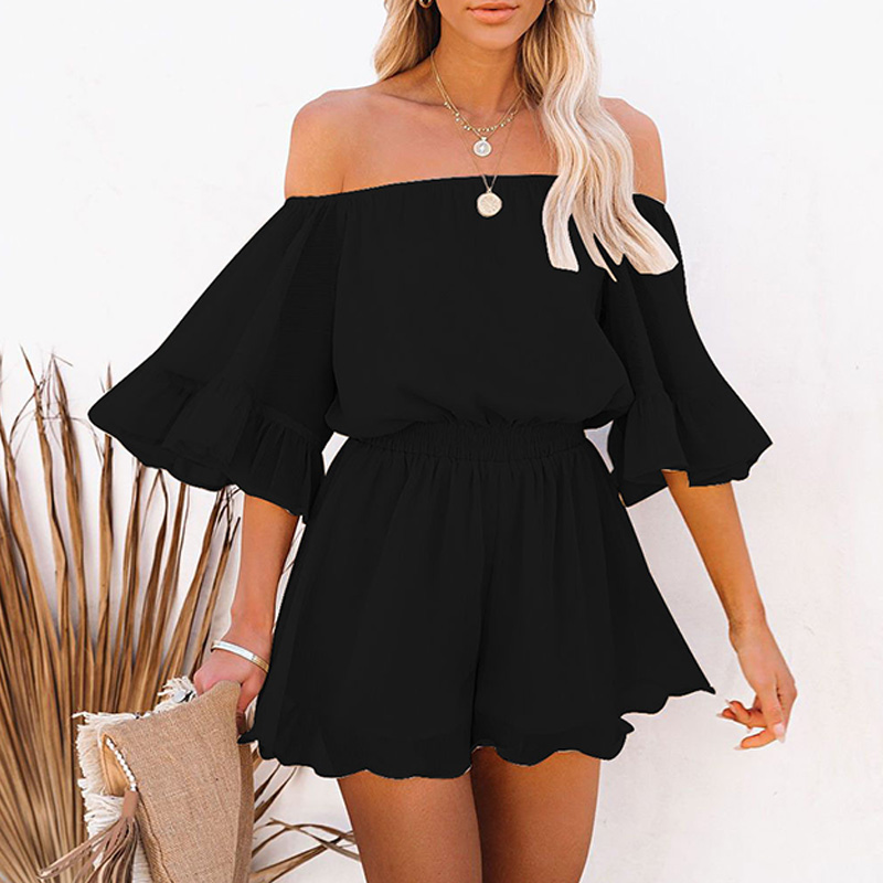 Off discount shoulder jumpsuit