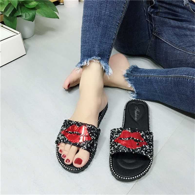 New Womens Flat Slip On Studded Sandals Peep Toe Mule Comfy Shoes Sizes 3-8 