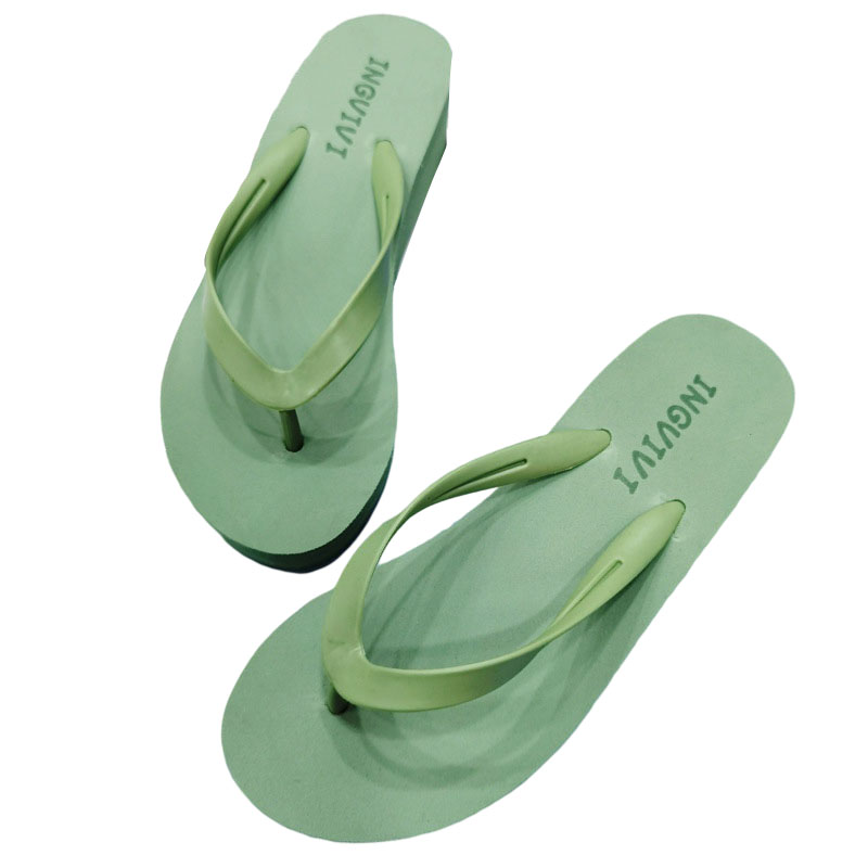 Ladies Dunlop Mid Wedge Heel Lightweight Summer Sandals Flip Flops Toe Post US 9